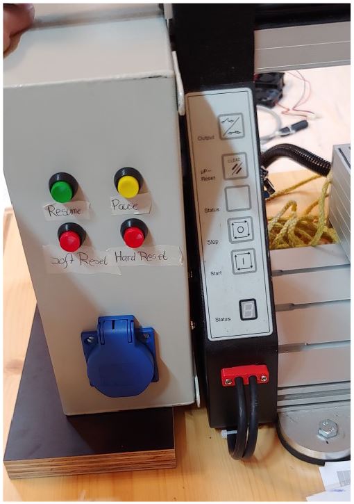 ISEL front view with converted serial-port cable pass-through