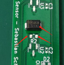 Incorrect protective diode footprint