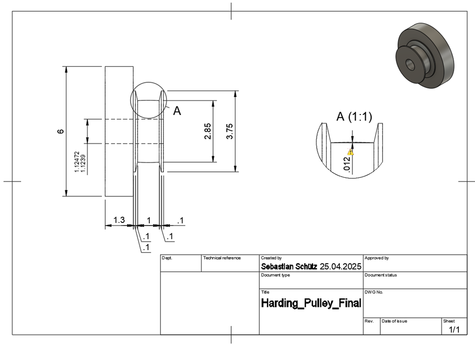 Replacement pulley drawing