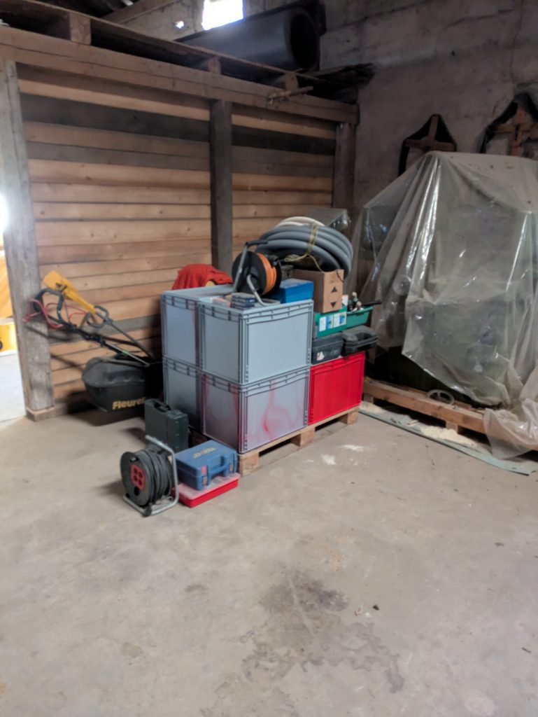 Euronorm storage boxes in the workshop